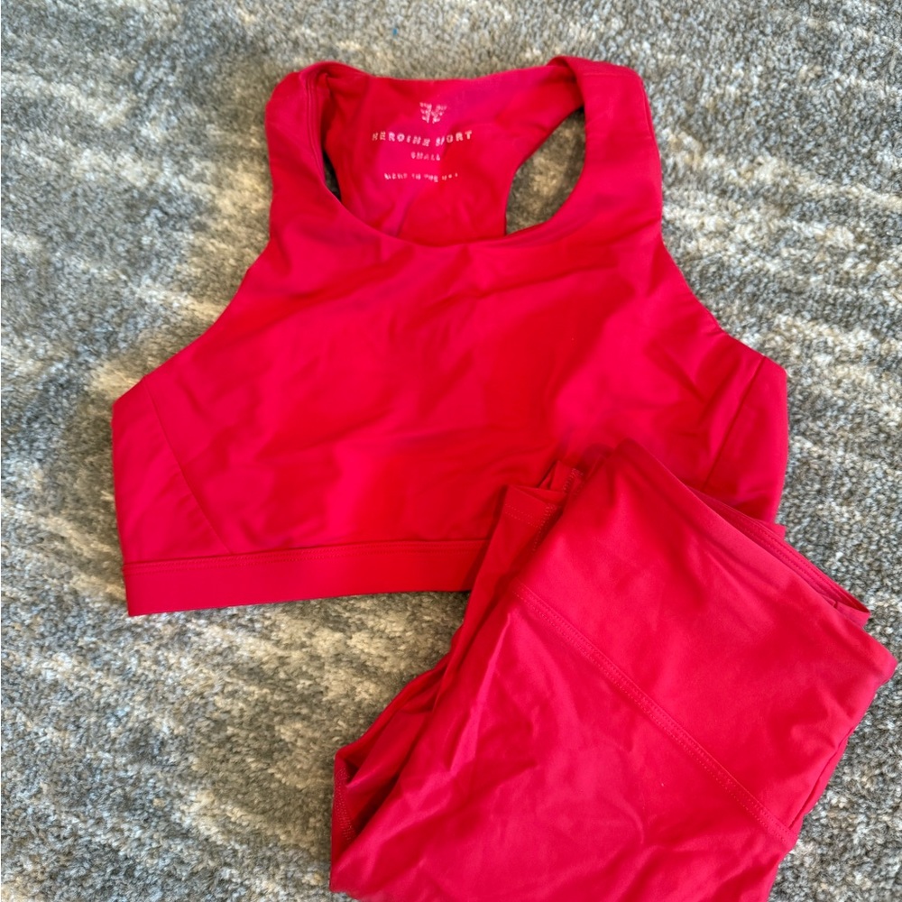 Women's hot pink Sports Bra and Leggings Set